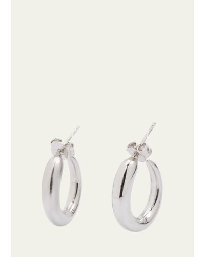 KHIRY Tiny Khartoum Hoop Earrings In Nude Polished Sterling Silver - Natural