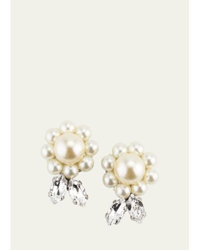 Simone Rocha Daisy Leaf Cluster Earrings - Natural