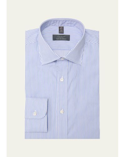 Bergdorf Goodman Cotton Multi-stripe Dress Shirt - Blue
