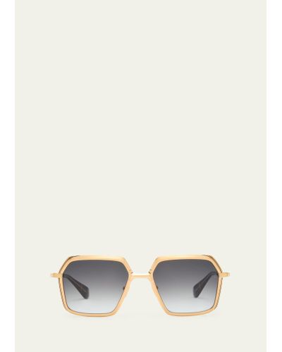 Jacques Marie Mage Ugo Gold-plated Titanium & Acetate Butterfly Sunglasses - Natural