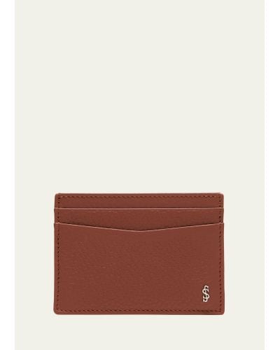 Serapian Cachemire Leather Card Case - Brown