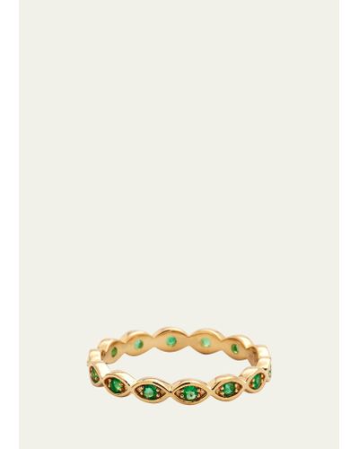Sydney Evan 14k Yellow Gold Marquis Emerald Eternity Ring - Natural