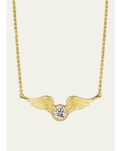 Anthony Lent 18k Yellow Gold Small Victory Diamond Necklace - Natural
