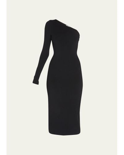 Victoria Beckham Vb Body One-shoulder Midi Dress - Black