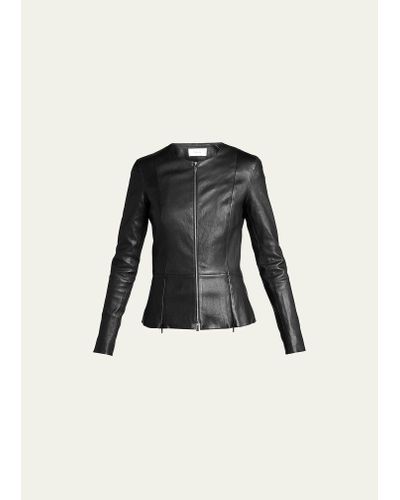The Row Anasta Leather Zip-front Jacket - Black