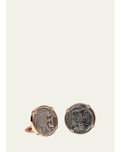 Jorge Adeler 18k Rose Gold Cufflinks W/ Hobo Nickel Coins - White