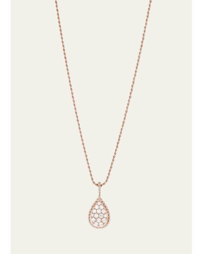Boucheron Serpent Boheme Medium Diamond Pendant Necklace In Pink Gold - Natural