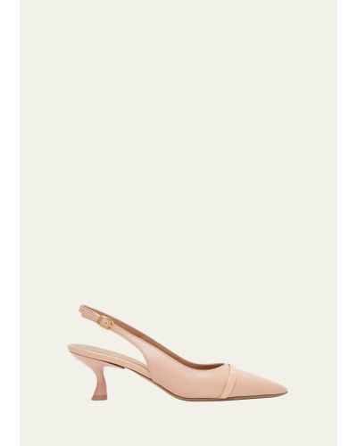 Malone Souliers Jama Leather Slingback Pumps - Natural