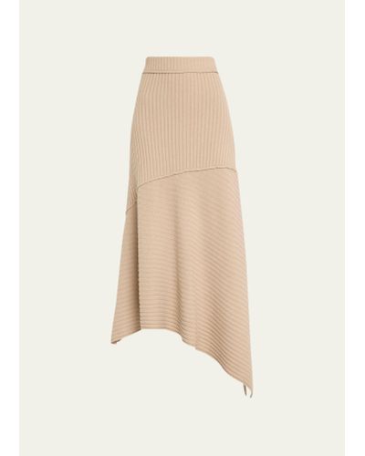Jonathan Simkhai Aloria Asymmetric Cashmere And Wool Midi Skirt - Natural