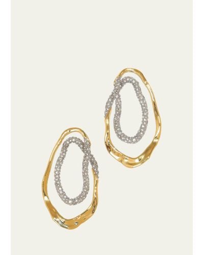 Alexis Solanales Crystal Double Loop Earrings - White