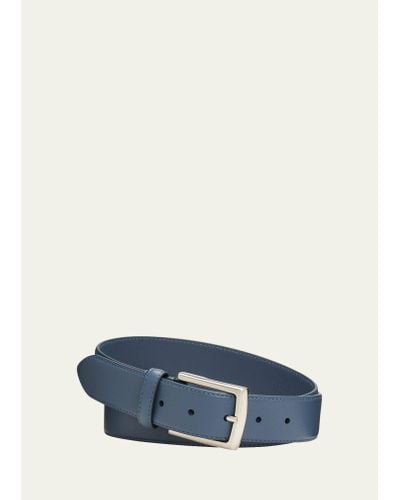 Simonnot Godard Luma Matte Leather Belt - Blue