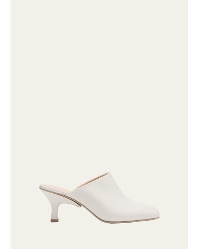 Tod's Leather Slide Mules - Natural