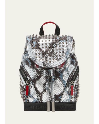 Christian Louboutin Explorafunk Amazonia And Spikes Small Backpack - Gray