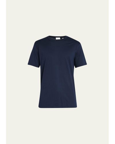 Handvaerk Pima Cotton Crewneck T-shirt - Blue
