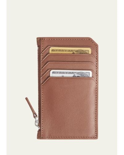 ROYCE New York Zippered Credit Card Case - Natural