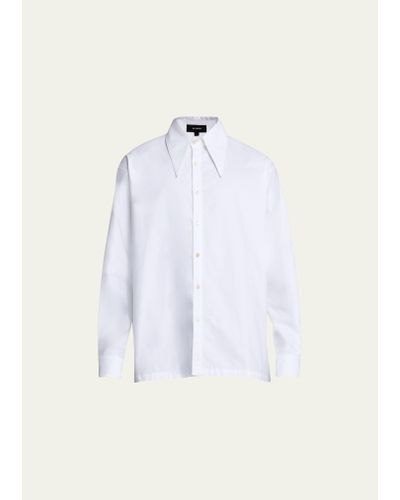 Willy Chavarria Point-collar Solid Dress Shirt - White