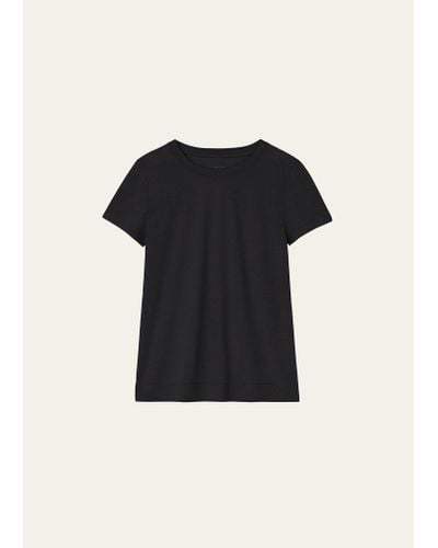 Lafayette 148 New York Modern Short-sleeve Cotton Jersey Tee - Black