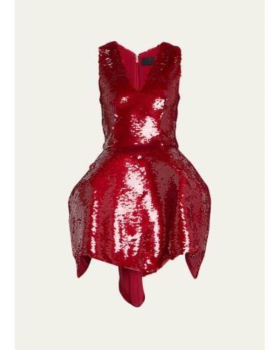 Puppets and Puppets Caroline Sequined Twin Hip Mini Dress - Red