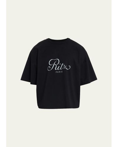 FRAME x Ritz Paris Cotton Logo T-shirt - Blue