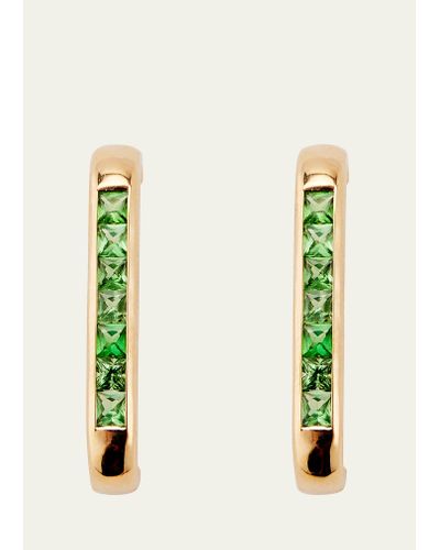 JOLLY BIJOU 14k Gold Barre Tsavorite Earlobe Wrap Earrings - Multicolor