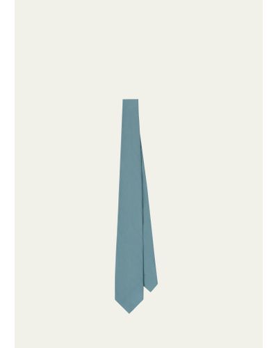 Prada Solid Poplin Tie - Blue