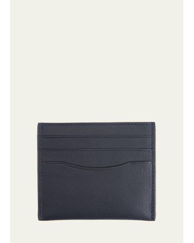 ROYCE New York Personalized Leather Rfid-blocking Minimalist Card Case - Blue