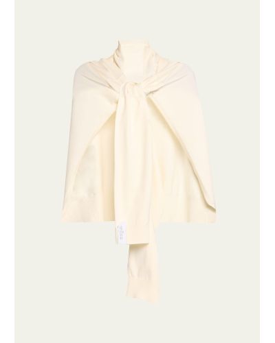 ROKH Knitted Cape - White