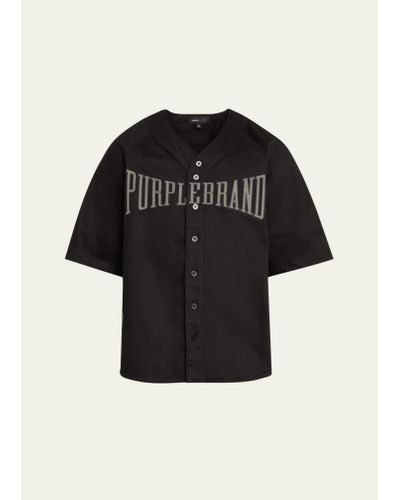 Purple Logo Baseball Shirt - Black