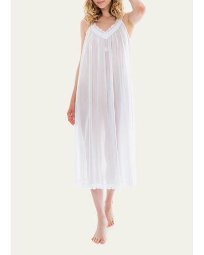 Celestine Susanna 2 Ruched Eyelet-trim Cotton Nightgown - White
