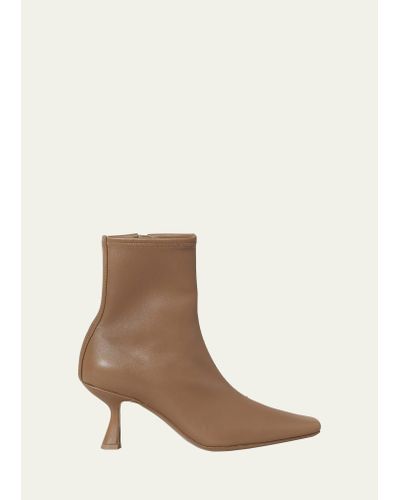 Loeffler Randall Thandy Leather Zip Ankle Booties - Natural