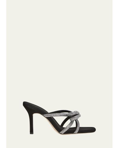 Loeffler Randall Margi Crystal Knot Mule Sandals - White
