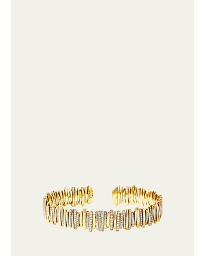 Suzanne Kalan 18k Gold Diamond Pave Cuff Bracelet - Natural
