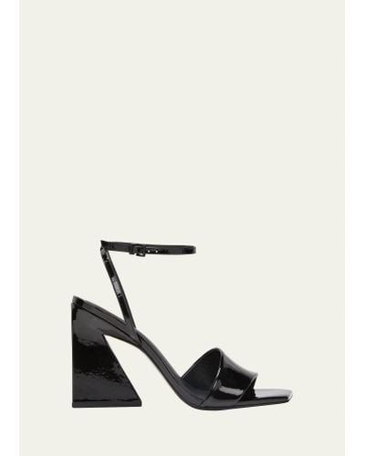 MERCEDES CASTILLO Serafina Patent Leather Block-heel Sandals - White