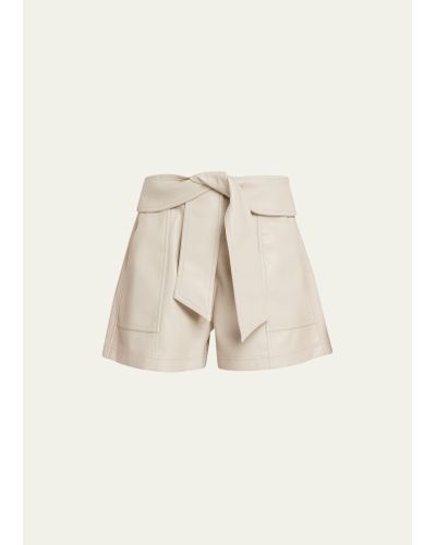 Jonathan Simkhai Mari Vegan Leather Tie-waist Shorts - Natural
