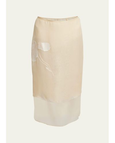 Givenchy Iris Double-layered Midi Skirt - Natural