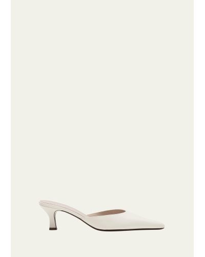 The Row Cybil Leather Mule Pumps - Natural