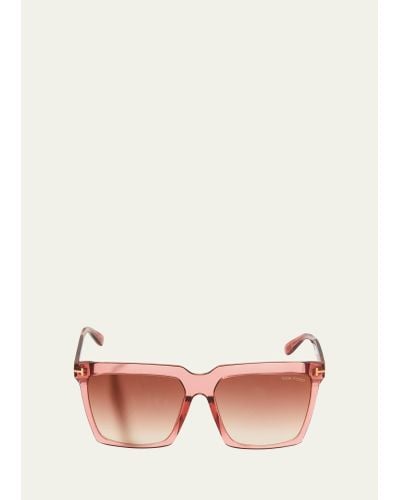Tom Ford Gradient Square Acetate Sunglasses - Pink