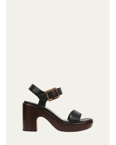 Vince Noelle Leather Ankle-strap Platform Sandals - White