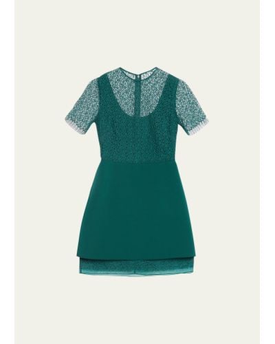 Jason Wu Corded Geometric Lace Mini Dress - Green