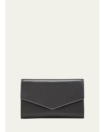 The Row Envelope Crossbody Bag In Napa Leather - Gray