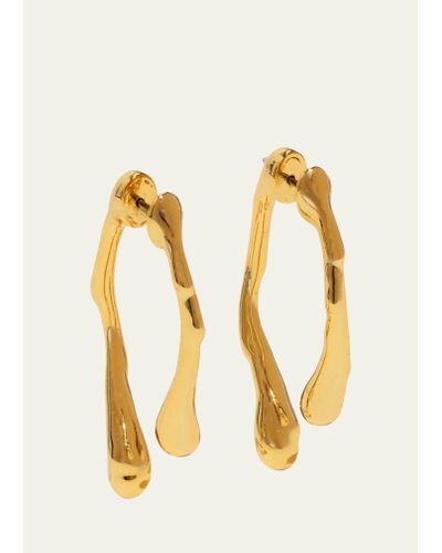 Alexis Golden Drippy Earrings - Metallic