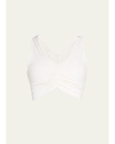 Alo Yoga Wild Thing Ruched Sports Bra - Natural