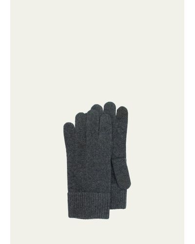 Bergdorf Goodman Cashmere Touchscreen Gloves - Blue