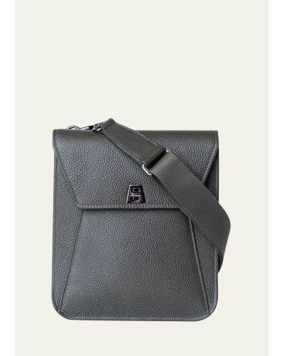Akris Anouk Small Leather Messenger Bag - Gray