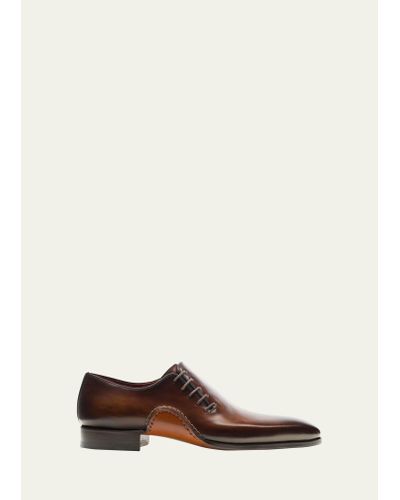 Magnanni Abrahan Whole-cut Leather Oxfords - White