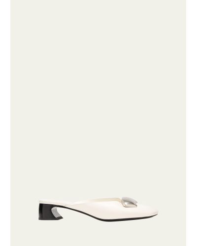3.1 Phillip Lim Leather Ornament Comma-heel Mules - Natural