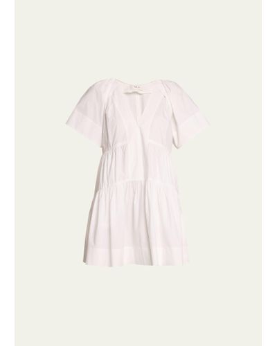 A.L.C. Camila Short-oversized Sleeve Tiered Mini Dress - Natural