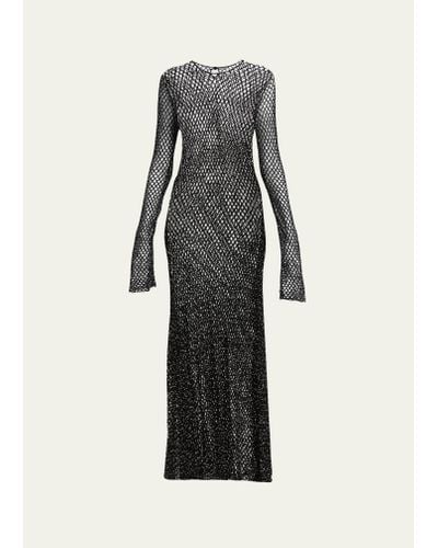 Gabriela Hearst Xavier Open-knit Cashmere Dress With Glass Bead Detail - Multicolor