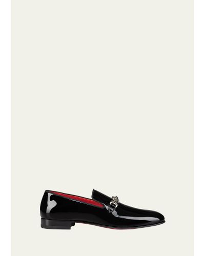 Christian Louboutin Equiswing Patent Bit Loafers - Black