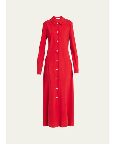 The Row Myra Button-front Shirtdress - Red